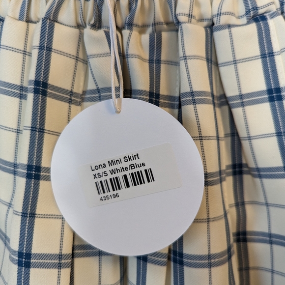 PRINCESS POLLY XS/S Lona Mini Skirt in White/Blue - Picture 4 of 5